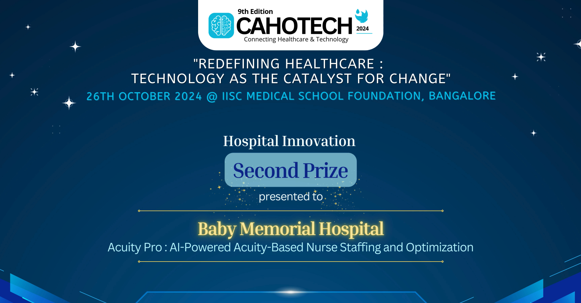 CAHOTECH 2024: Hospital Innovation - AcuityPro AI-Powered Acuity-Based Nurse Staffing and Optimization - Dr Bijoy Johnson